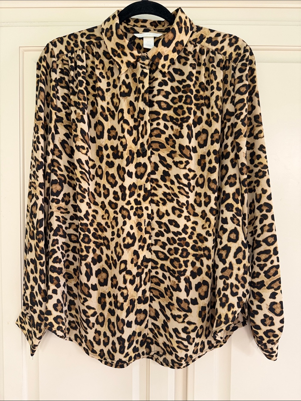 H&M Leopard Print Women's Button-Up Blouse